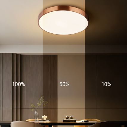 Immax NEO 07321L - Plafonieră LED dimabilă NEO LITE SEMPLICI LED/36W/230V, Ø 40 cm, Tuya, aur roz + telecomandă