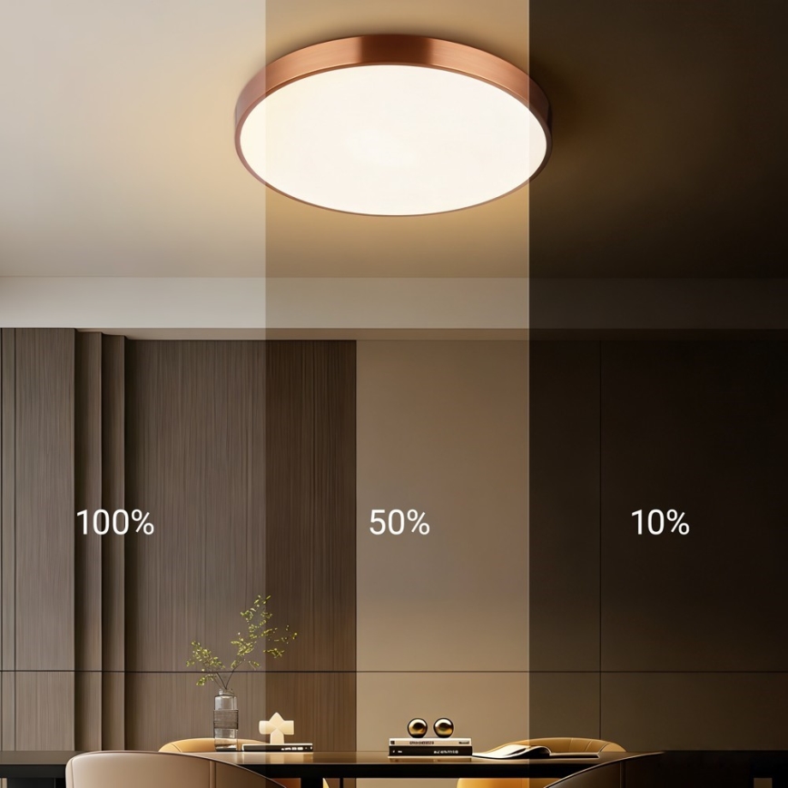 Immax NEO 07321L - Plafonieră LED dimabilă NEO LITE SEMPLICI LED/36W/230V Ø 40 cm, finisaj cupru + telecomandă