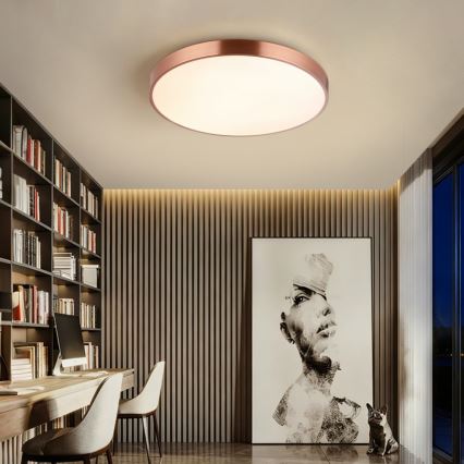 Immax NEO 07322L - Lampă de tavan LED dimerizabilă NEO LITE SEMPLICI LED/60W/230V Ø 60 cm Tuya roz auriu + telecomandă