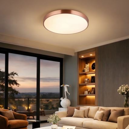 Immax NEO 07322L - Lampă de tavan LED dimerizabilă NEO LITE SEMPLICI LED/60W/230V Ø 60 cm Tuya roz auriu + telecomandă