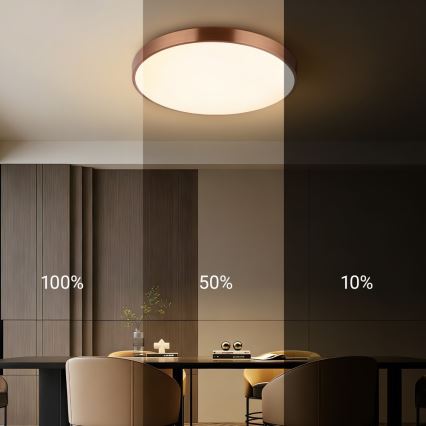 Immax NEO 07322L - Lampă de tavan LED dimerizabilă NEO LITE SEMPLICI LED/60W/230V Ø 60 cm Tuya roz auriu + telecomandă