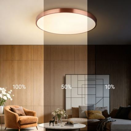 Immax NEO 07323L - Plafonieră LED dimabilă SEMPLICI LED/96W/230V Ø 80 cm Wi-Fi Tuya aur roz + telecomandă