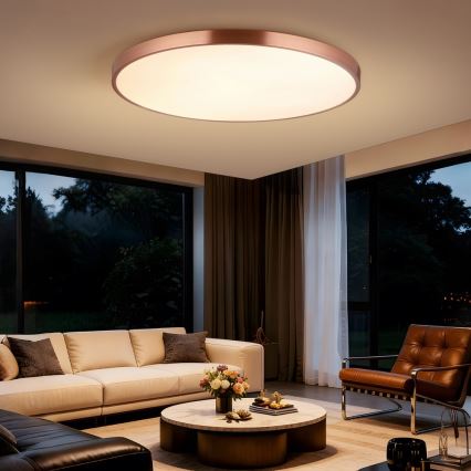 Immax NEO 07324L - Plafonieră LED reglabilă SEMPLICI, LED 128 W, 230 V, Ø 100 cm, Wi-Fi Tuya, auriu + telecomandă