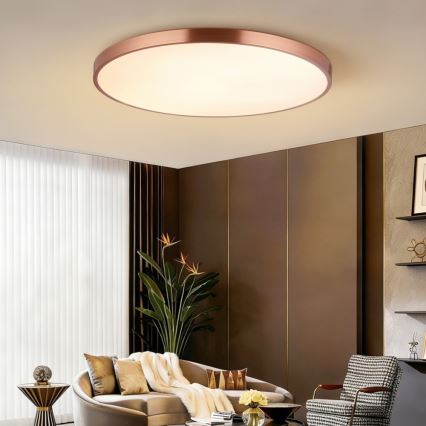 Immax NEO 07324L - Plafonieră LED reglabilă SEMPLICI, LED 128 W, 230 V, Ø 100 cm, Wi-Fi Tuya, auriu + telecomandă