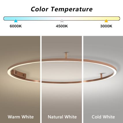 Immax NEO 07325-120C - Plafonieră LED dimabilă FINO LED/72W/230V 120 cm Tuya aur roz + telecomandă