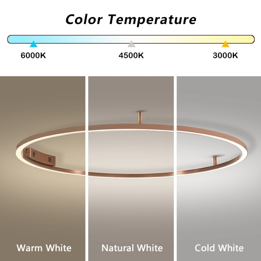 Immax NEO 07325-120C - Plafonieră LED dimabilă FINO LED/72W/230V 120 cm Tuya aur roz + telecomandă
