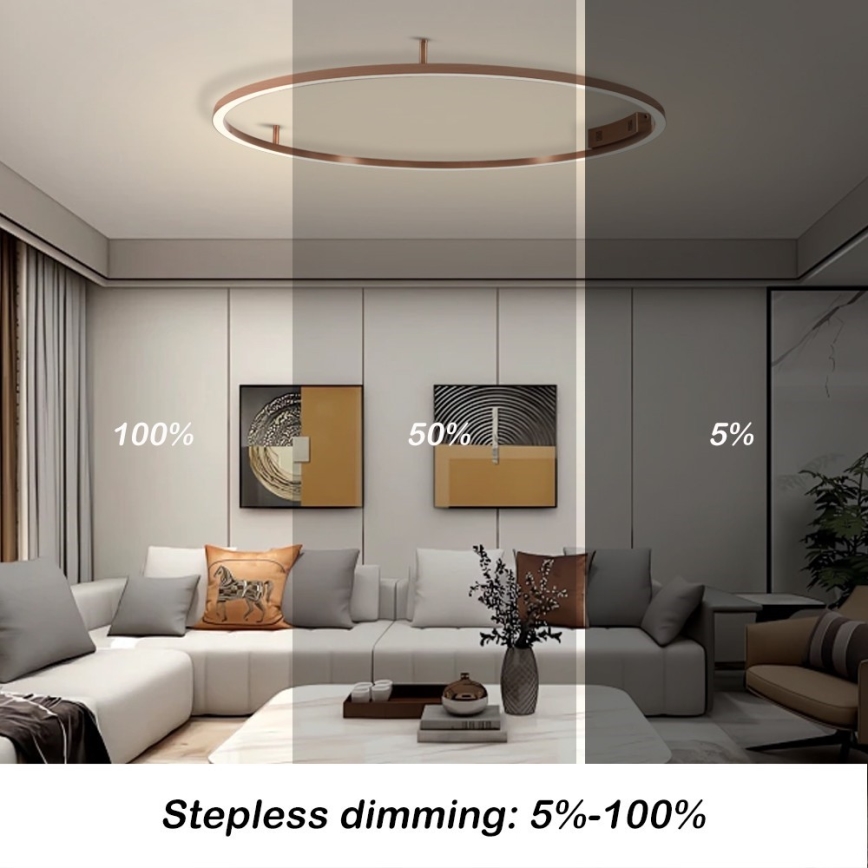 Immax NEO 07325-120C - Plafonieră LED dimabilă FINO LED/72W/230V 120 cm Tuya aur roz + telecomandă