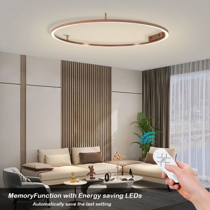 Immax NEO 07325-120C - Plafonieră LED dimabilă FINO LED/72W/230V 120 cm Tuya aur roz + telecomandă