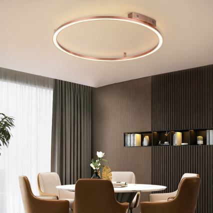 Immax NEO 07325-120C - Plafonieră LED dimabilă FINO LED/72W/230V 120 cm Tuya aur roz + telecomandă