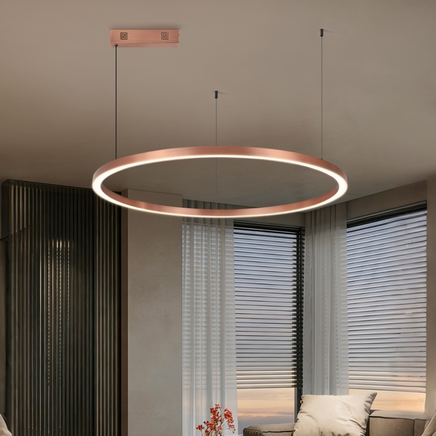 Immax NEO 07327L - lustra LED reglabilă suspendată pe cablu FINO LED/55W/230V 80 cm Tuya roz-auriu + telecomandă