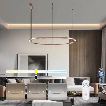 Immax NEO 07328L - Lustra LED dimabilă pe cablu FINO LED/72W/230V 120 cm Tuya roz auriu + telecomandă