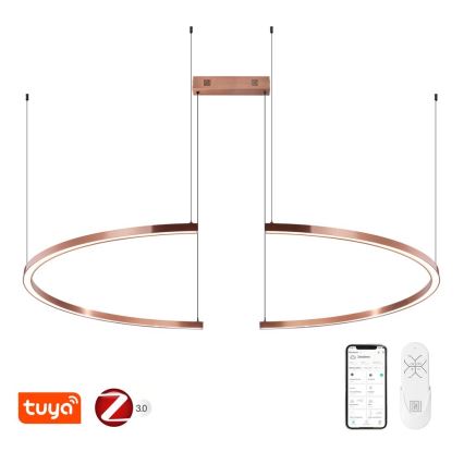Immax NEO 07328L - Lustra LED dimabilă pe cablu FINO LED/72W/230V 120 cm Tuya roz auriu + telecomandă