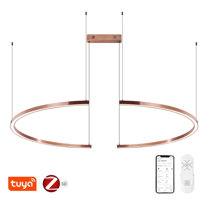 Immax NEO 07328L - Lustra LED dimabilă pe cablu FINO LED/72W/230V 120 cm Tuya roz auriu + telecomandă
