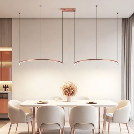 Immax NEO 07328L - Lustra LED dimabilă pe cablu FINO LED/72W/230V 120 cm Tuya roz auriu + telecomandă