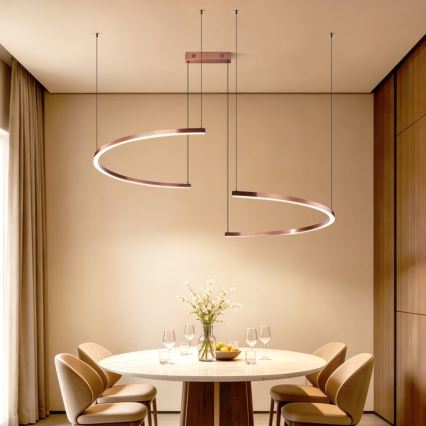 Immax NEO 07328L - Lustra LED dimabilă pe cablu FINO LED/72W/230V 120 cm Tuya roz auriu + telecomandă