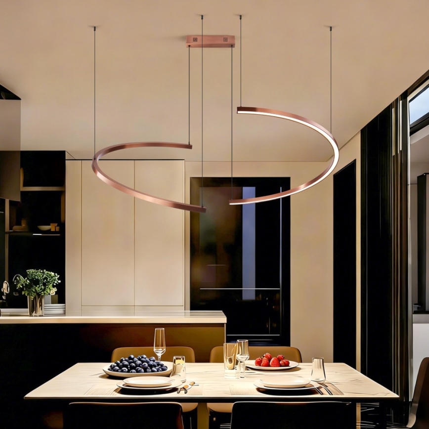 Immax NEO 07328L - Lustra LED dimabilă pe cablu FINO LED/72W/230V 120 cm Tuya roz auriu + telecomandă
