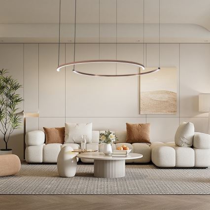 Immax NEO 07328L - Lustra LED dimabilă pe cablu FINO LED/72W/230V 120 cm Tuya roz auriu + telecomandă