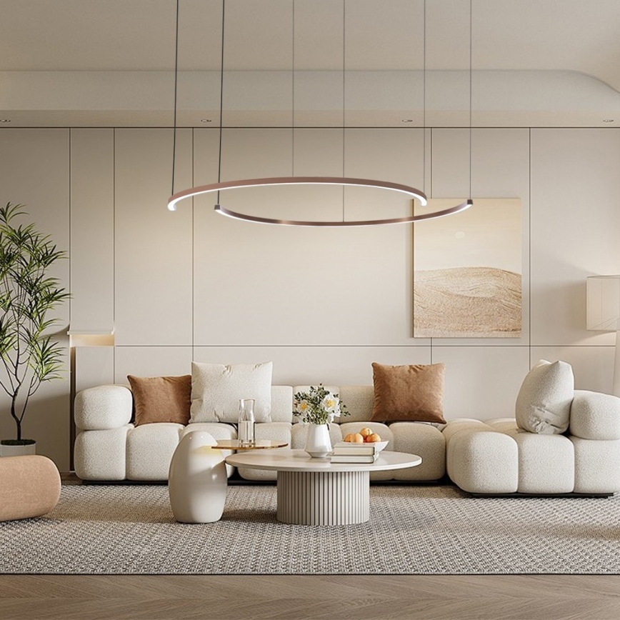 Immax NEO 07328L - Lustra LED dimabilă pe cablu FINO LED/72W/230V 120 cm Tuya roz auriu + telecomandă