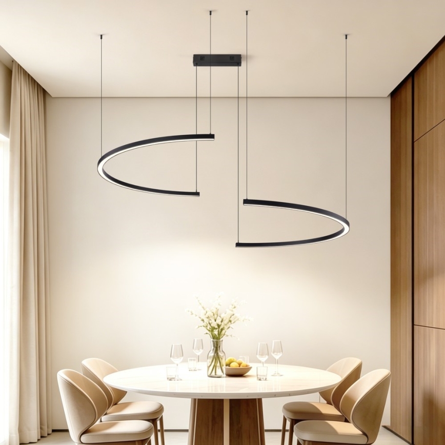 Immax NEO 07329L - Lustru LED dimabil pe cablu FINO LED/72W/230V 120 cm negru Tuya + telecomandă
