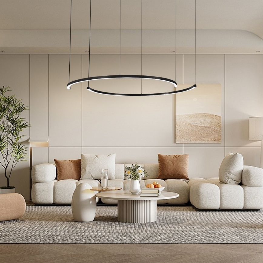 Immax NEO 07329L - Lustru LED dimabil pe cablu FINO LED/72W/230V 120 cm negru Tuya + telecomandă