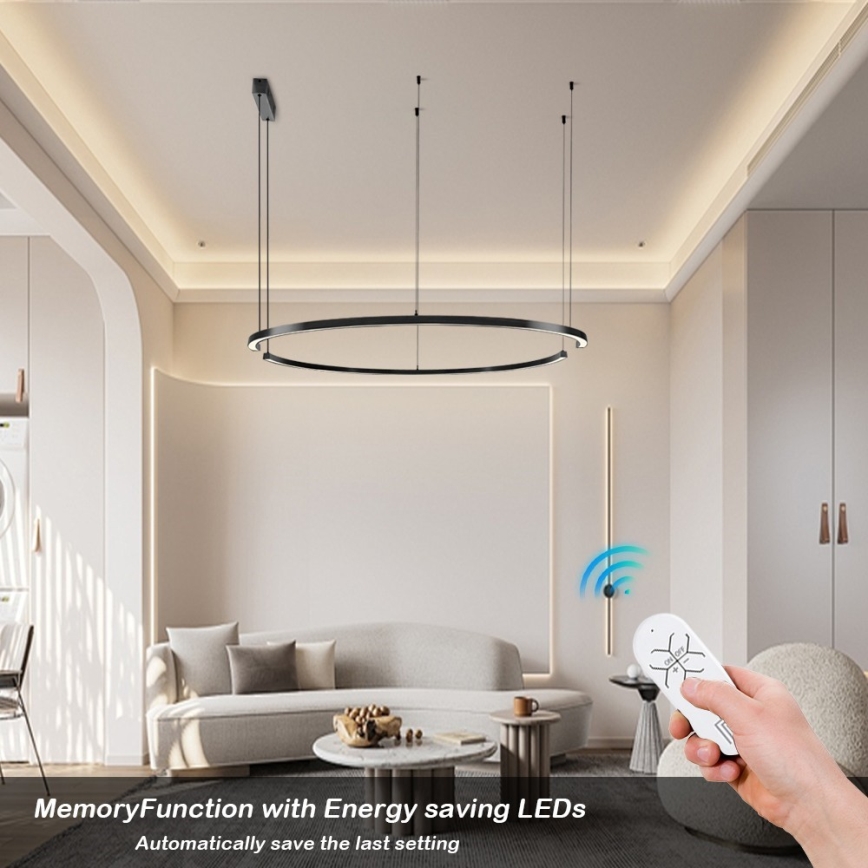 Immax NEO 07329L - Lustru LED dimabil pe cablu FINO LED/72W/230V 120 cm negru Tuya + telecomandă