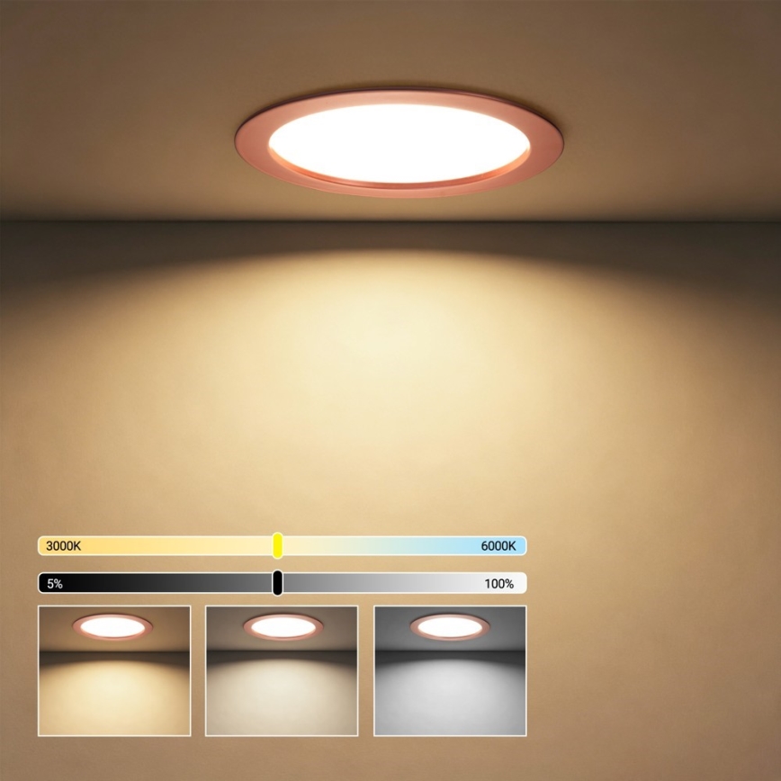 Immax NEO 07331L - Spot LED încastrat dimmabil DOWN LED/36W/230V Wi‑Fi Tuya Ø 23 cm aur roz