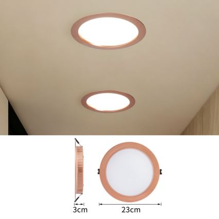 Immax NEO 07331L - Spot LED încastrat dimmabil DOWN LED/36W/230V Wi‑Fi Tuya Ø 23 cm aur roz