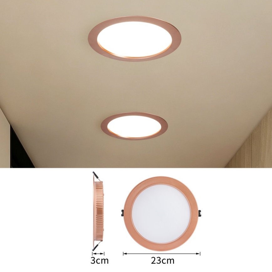 Immax NEO 07331L - Spot LED încastrat dimmabil DOWN LED/36W/230V Wi‑Fi Tuya Ø 23 cm aur roz