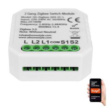 Immax NEO 07517L - Controler inteligent (L) V4 cu 2 butoane Zigbee 3.0 Tuya