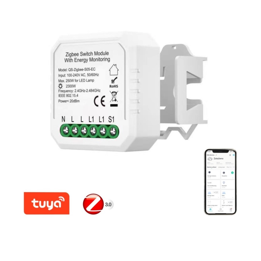 Immax NEO 07521L - Controler inteligent cu măsurare consum V6, cu un singur buton, Tuya