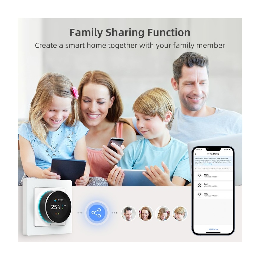 Immax NEO 07535L - Termostat SMART pentru încălzire electrică în pardoseală, 230V/16A, Wi‑Fi Tuya