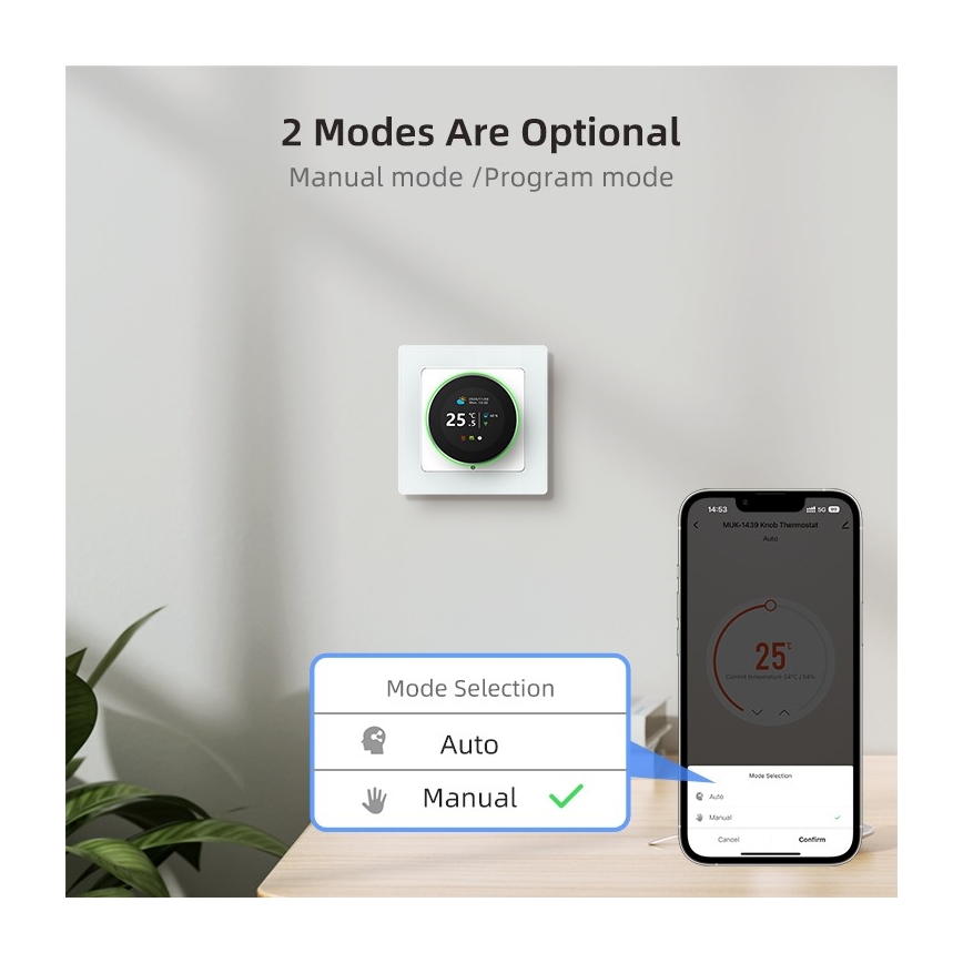 Immax NEO 07535L - Termostat SMART pentru încălzire electrică în pardoseală, 230V/16A, Wi‑Fi Tuya