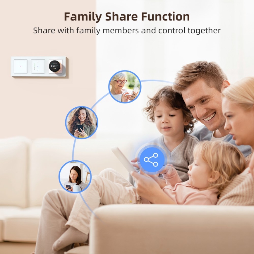 Immax NEO 07538L - Întrerupător inteligent cu 1 buton, 230 V, Wi-Fi Tuya