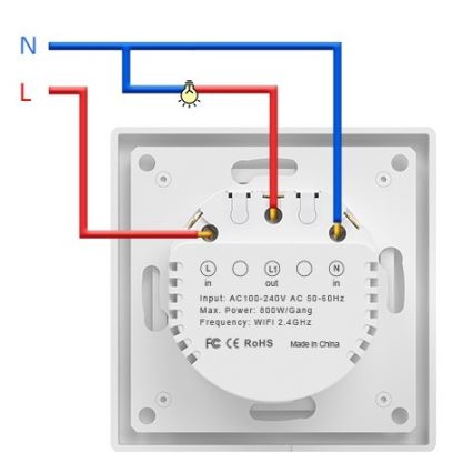 Immax NEO 07538L - Întrerupător inteligent cu 1 buton, 230 V, Wi-Fi Tuya