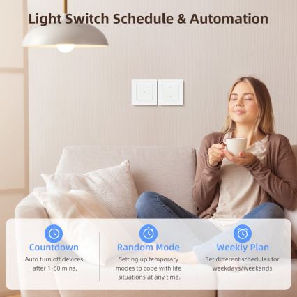 Immax NEO 07549L - Întrerupător inteligent cu 1 buton 230V Tuya