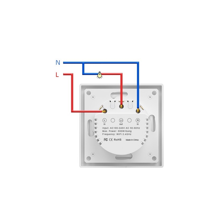 Immax NEO 07549L - Întrerupător SMART cu un buton 230V