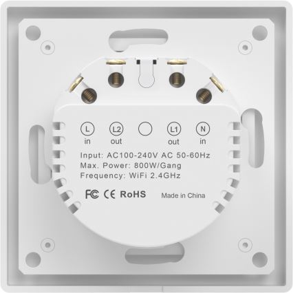 Immax NEO 07550L - Întrerupător SMART cu 2 butoane 230V
