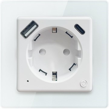 Immax NEO 07552L - Priză inteligentă tip F 16A/230V + 1x USB-A + 1x USB-C PD 20W Tuya
