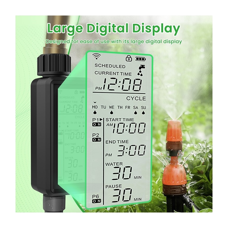 Immax NEO 07556L - Ventil de irigare 4xAA IP65 Wi‑Fi Tuya