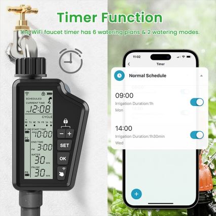 Immax NEO 07556L - Ventil de irigare 4xAA IP65 Wi‑Fi Tuya