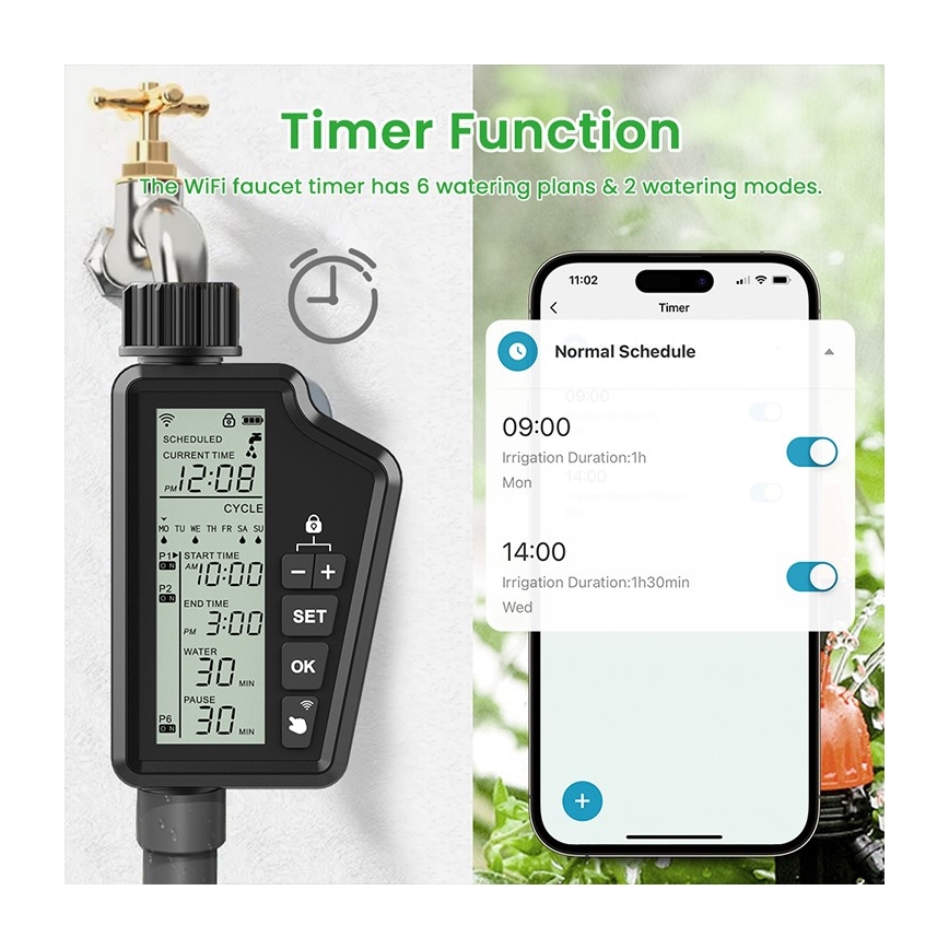 Immax NEO 07556L - Ventil de irigare 4xAA IP65 Wi‑Fi Tuya