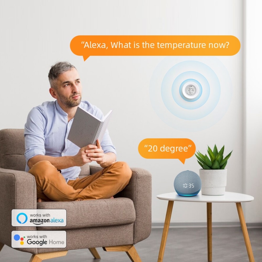 Immax NEO 07557L - Senzor inteligent de temperatură și umiditate, 1xCR2430, Tuya