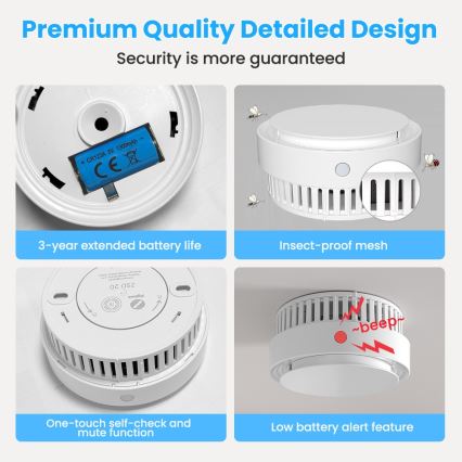 Immax NEO 07558L - Detector de fum 1xCR123A Tuya