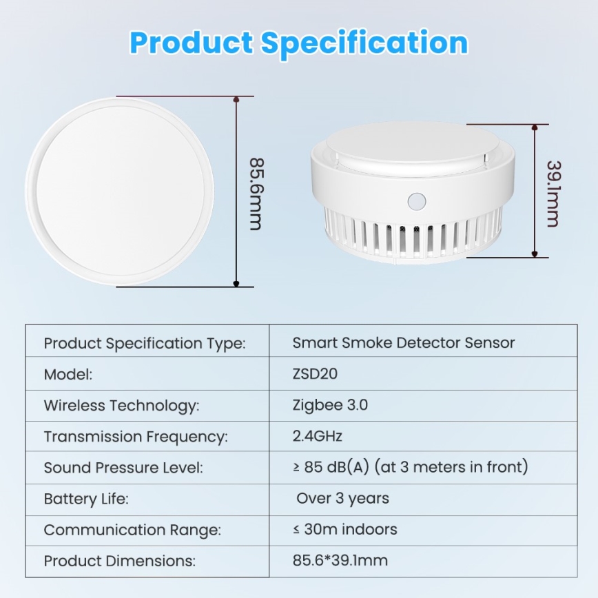 Immax NEO 07558L - Detector de fum 1xCR123A Tuya