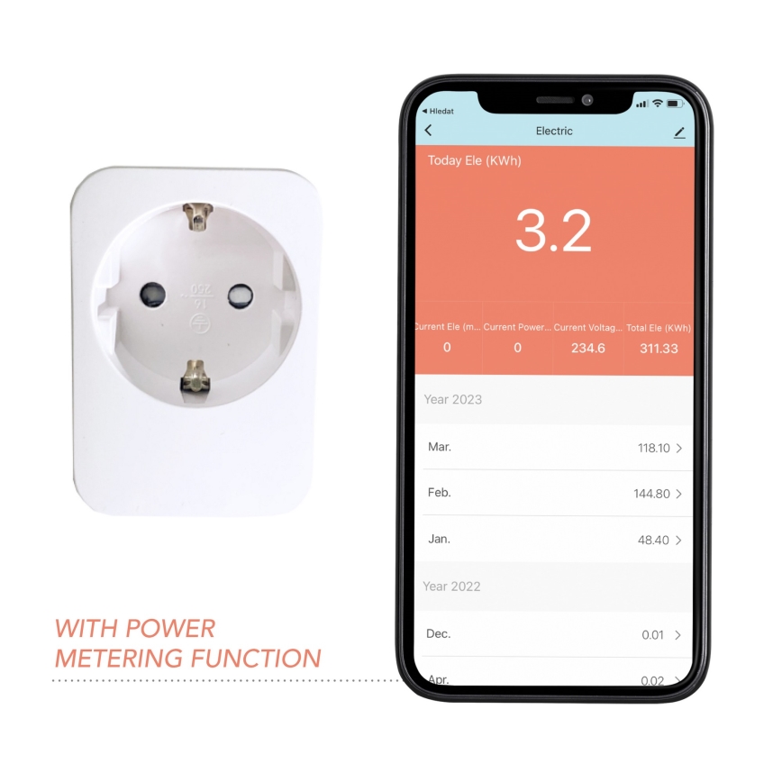 Immax NEO 07761L - Priză inteligentă NEO LITE 3680W/230V/16A Wi-Fi Tuya SCHUKO