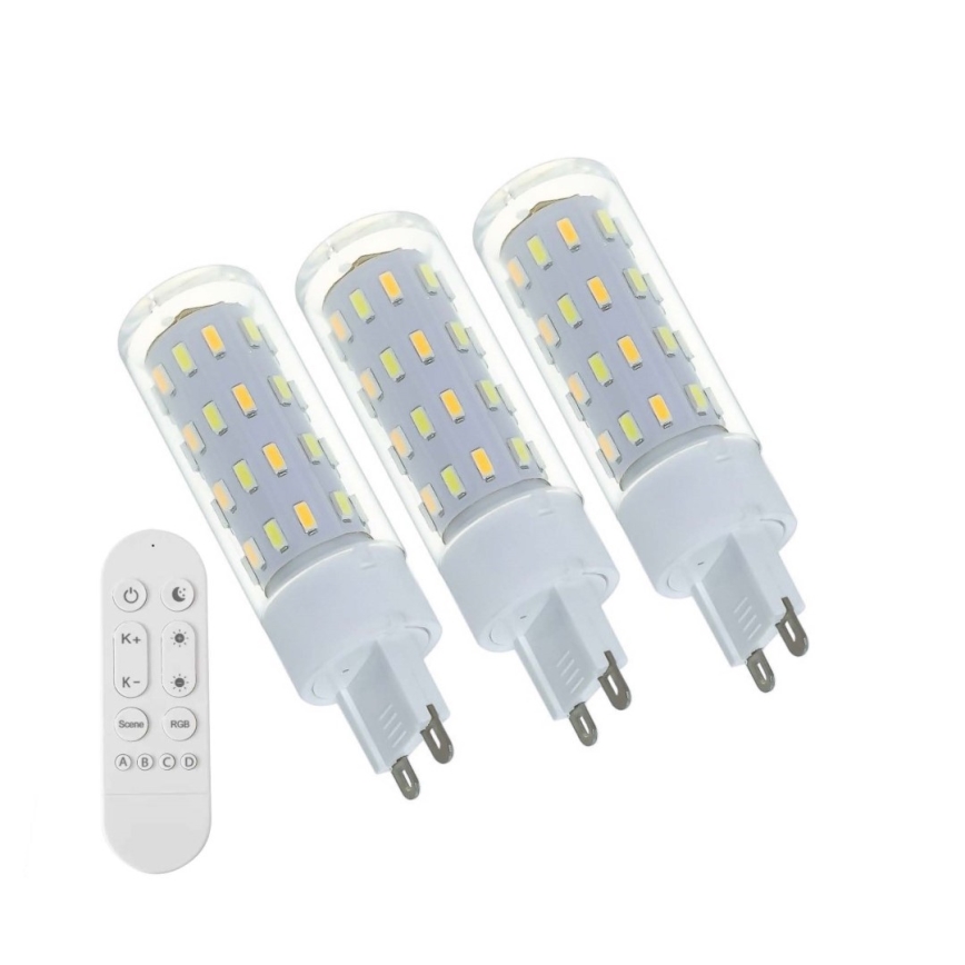 Immax NEO 07763CDO - Set de 3 becuri LED CCT reglabile G9/4W/230V Wi-Fi Tuya + telecomandă