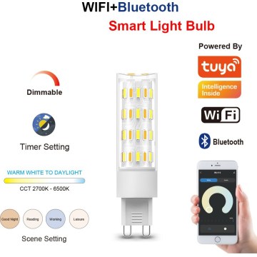 Immax NEO 07763CDO - Set de 3 becuri LED CCT reglabile G9/4W/230V Wi-Fi Tuya + telecomandă
