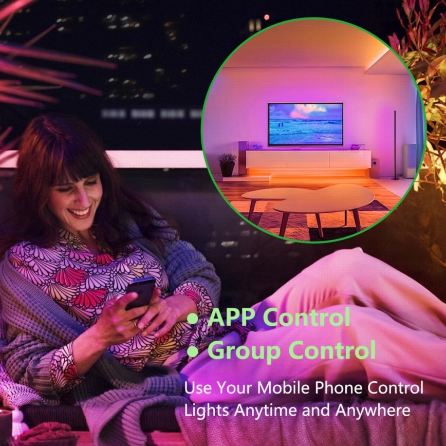 Immax NEO 07776L - Lampă de podea LED RGB reglabilă AMBIENTE LED/12W/230V Wi-Fi Tuya + telecomandă