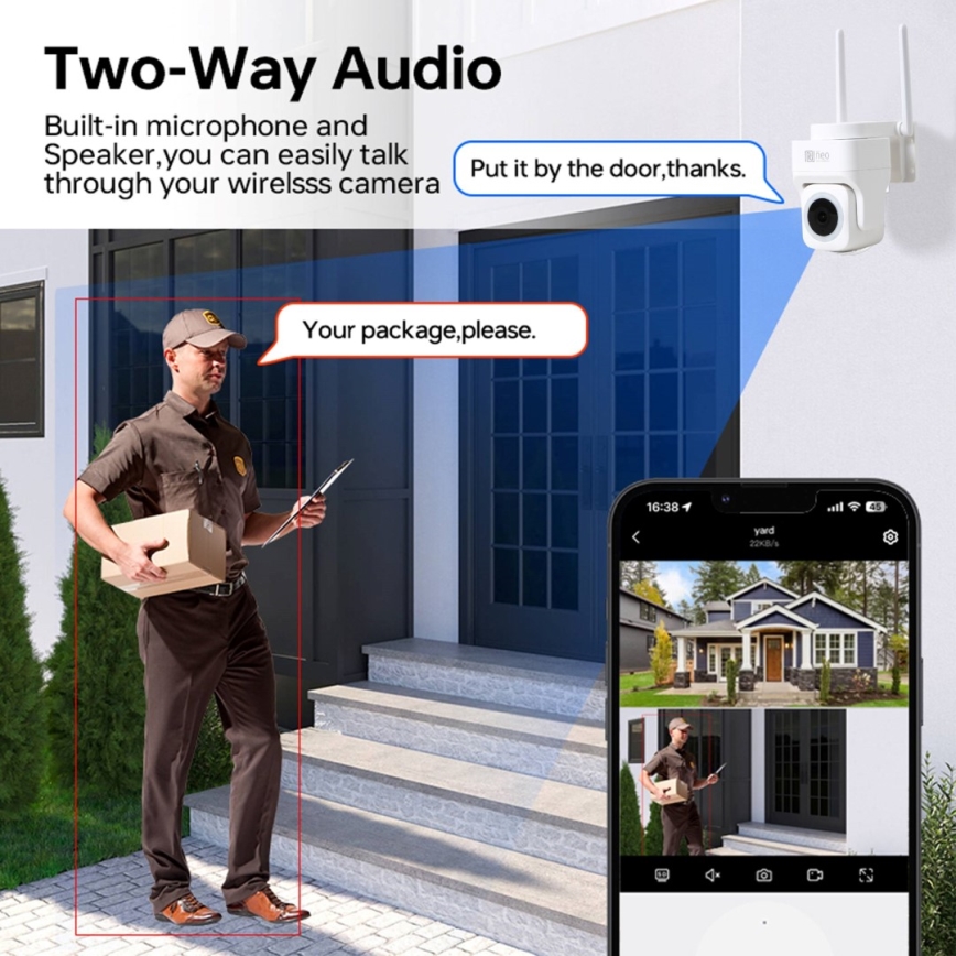 Immax NEO 07793L - Cameră de exterior inteligentă cu senzor CUBE 4MP 5V IP65 Wi-Fi Tuya