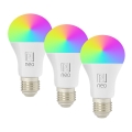 Immax NEO 07794CDO - SET DE 3 becuri LED RGB+CCT dimabile E27/14W/230V 2700K-6500K Tuya Wi-Fi + telecomandă